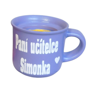 Svícen hrníček pro paní učitelku světle fialový