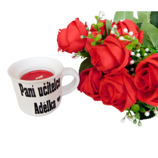 Svícen hrníček pro paní učitelku bílý