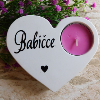 Svícen srdíčko Babičce