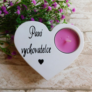 Svícen srdíčko Paní vychovatelce