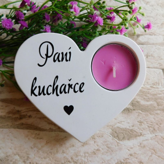 Svícen srdíčko Paní kuchařce