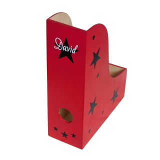 Dřevěný pořadač šanon se jménem STAR černé hvězdy