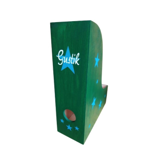 Dřevěný pořadač šanon se jménem STAR modré hvězdy