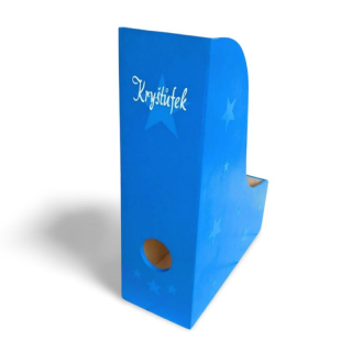 Dřevěný pořadač šanon se jménem STAR tmavě modré hvězdy