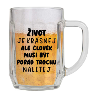 Bohemia Gifts Dárkový pivní půllitr v krabičce – Život je krásnej