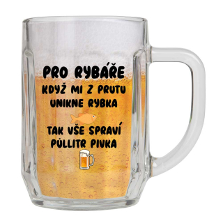 Bohemia Gifts Dárkový pivní půllitr pro rybáře v krabičce