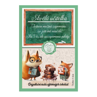 Degustační sada čokolád 6×25 g pro paní učitelku