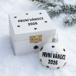 Vánoční baňka První Vánoce 2026 - bílá