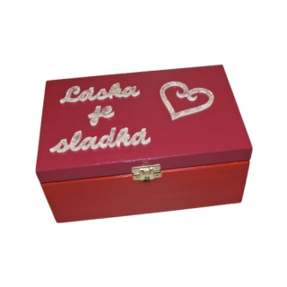 Dřevěná krabička ZAMILOVANÁ - Láska je sladká