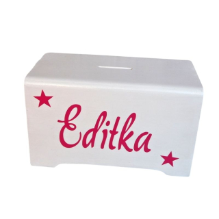 Dětská pokladnička se jménem a hvězdami