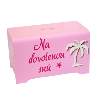 Dřevěná kasička Na dovolenou snů