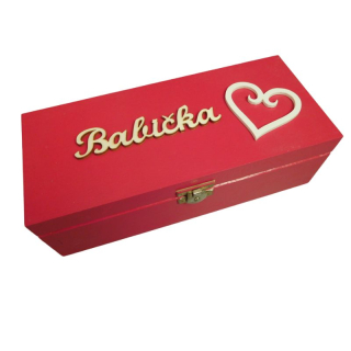 Dřevěná krabička pro babičku srdce
