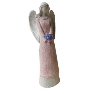 Andělka Barborka s kyticí světle růžová