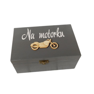Dřevěný box Na motorku tmavě šedý