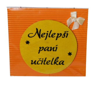 Dřevěná magnetka s textem Nejlepší paní učitelka