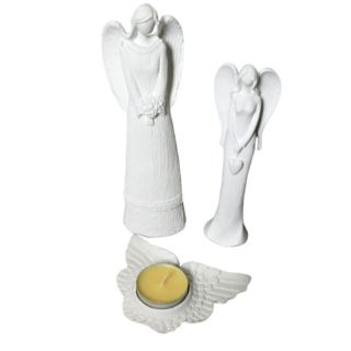 Andělská sada dekorací bílá