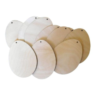 Dřevěný výřez velikonoční vajíčko VELKÉ 10x7,5cm - sada 10 kusů