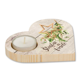 Dřevěný dekorační svícen – Vánoce