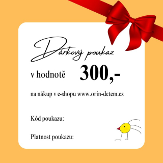 Dárkový poukaz na nákup v hodnotě 300,-