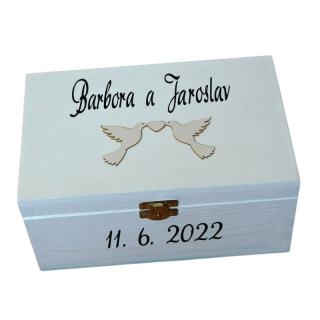 Dřevěná krabička pro novomanžele