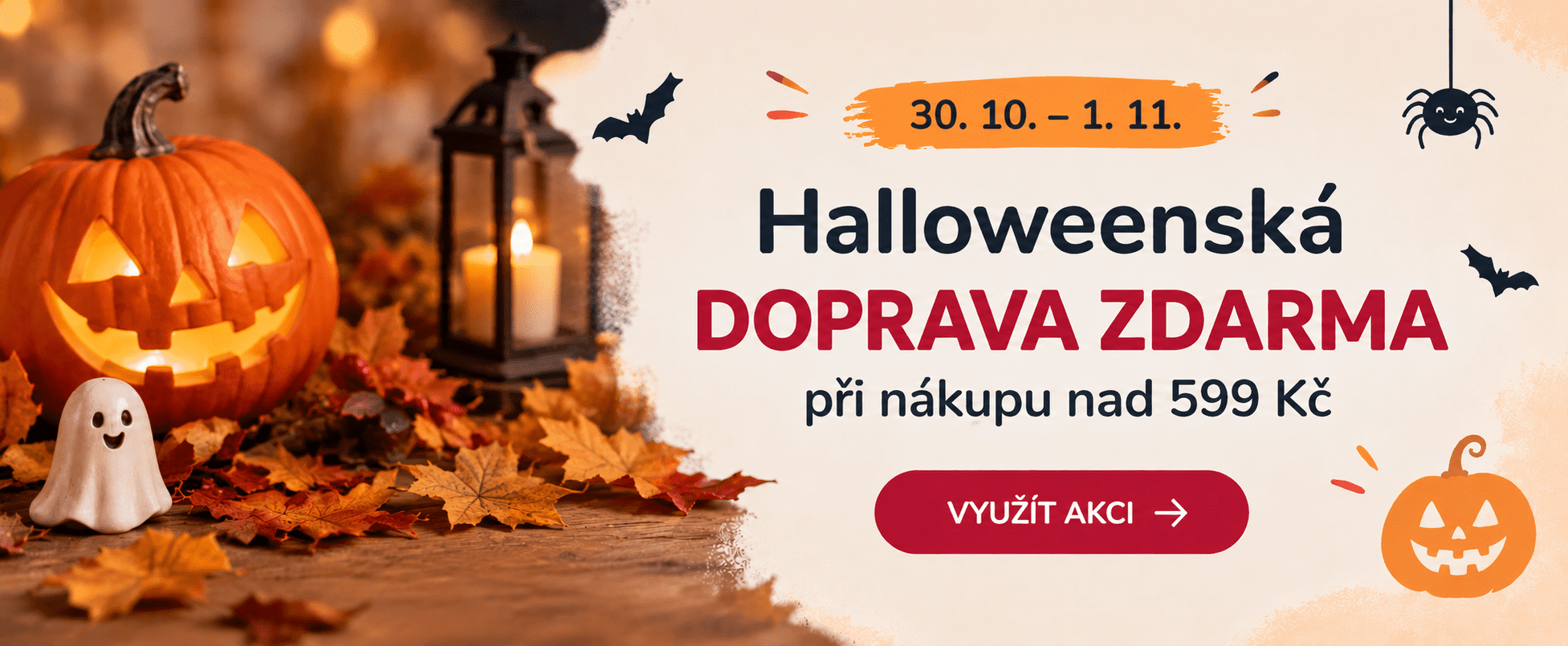 Banner halloweenská doprava zdarma